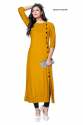 Side Button Plain Rayon Kurtis thumb 2