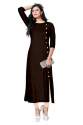 Side Button Plain Rayon Kurtis thumb 3