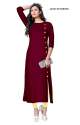 Side Button Plain Rayon Kurtis thumb 7