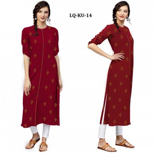 Women Embroidered Heavy Rayon Kurtis