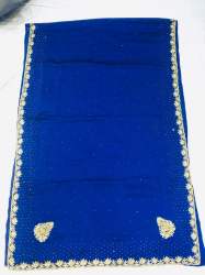 Blue Lucknowi hand worked Saree