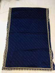 Dark Blue Lucknowi Hand worked Saree
