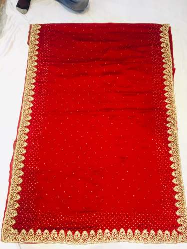 Fancy Red Embroidered Saree