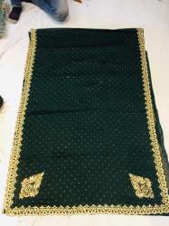 Green Color Lucknowi hand worked saree