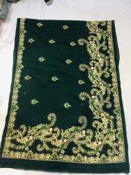 Green Embroidered work Saree