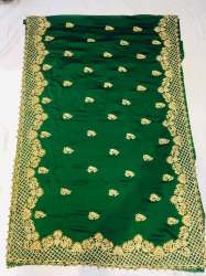 Green Heavy worked wedding wear saree