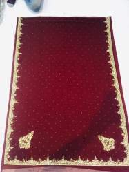 Maroon hand worked Saree