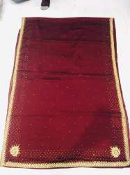 Maroon Lucknowi hand worked saree