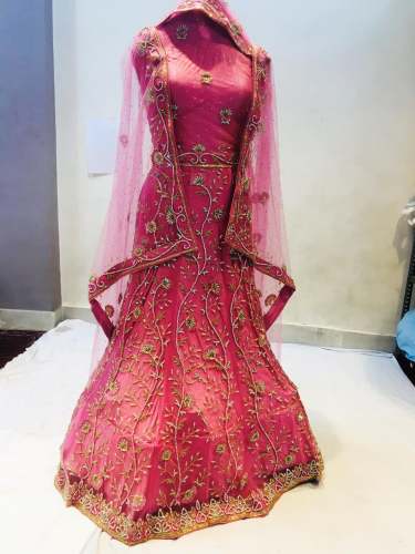 Pink Color Wedding wear lehenga  by Ansar Designer Collection