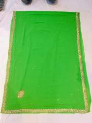 Pista color Hand embroidered saree 