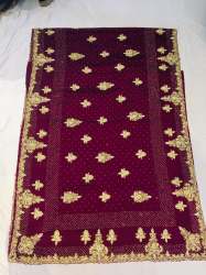 Wine color heavy worked Saree
