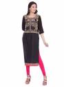 Girls Black Crepe Digital Printed Kurtis