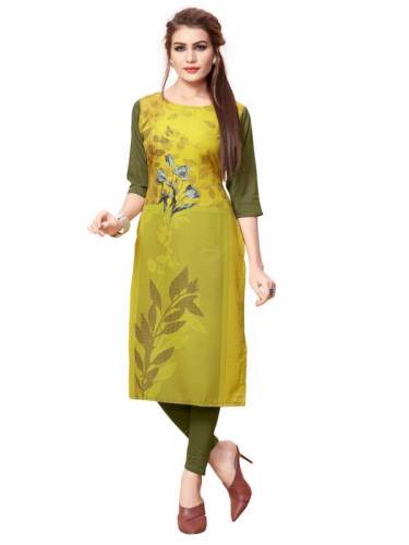Green Digital Print Readymade Kurtis