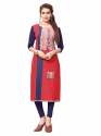 Red Fancy Crepe Digital Printed Kurtis