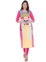 Round Neck Digital Printed Crepe Kurtis thumb 1