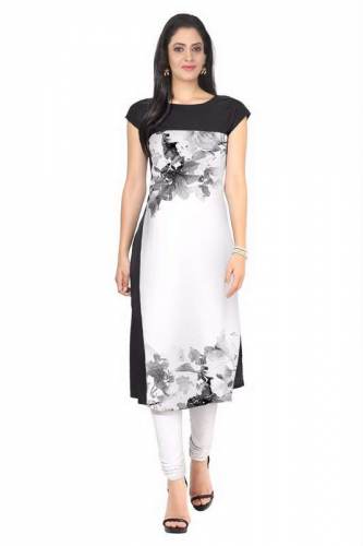 Self Print Crepe Short Sleeve Kurtis-5