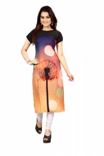 Self Print Crepe Short Sleeve Kurtis-7