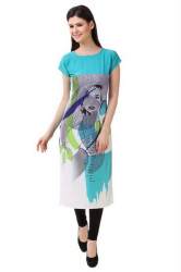 Self Print Crepe Short Sleeve Kurtis by Glance Designs
