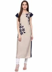 Self Printed Crepe Shorts Sleeve Kurtis-4