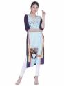 Sky Blue Digital Printed Crepe Kurtis thumb 1