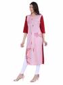 Women Casual Peach Crepe Digital Printed Kurtis thumb 2
