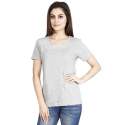 ladies-grey-casual-solid-t-shirts