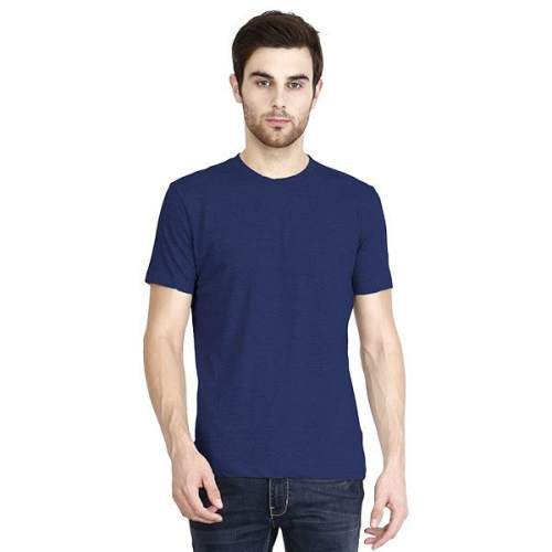 Men Blue Round Neck T shirts
