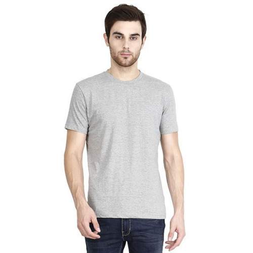 Men Grey Round Neck T shirts