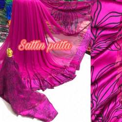 Ladies Festival Wear Satin Patta Sarees
