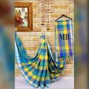 Ladies Trendy Checks Cotton Silk Sarees thumb 1
