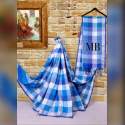 Ladies Trendy Checks Cotton Silk Sarees thumb 2