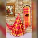 Ladies Trendy Checks Cotton Silk Sarees thumb 3
