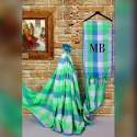 Ladies Trendy Checks Cotton Silk Sarees thumb 4