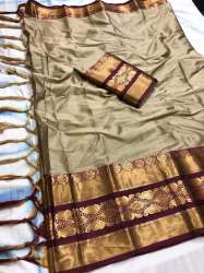 Mango Patti Women Cotton Silk Sarees