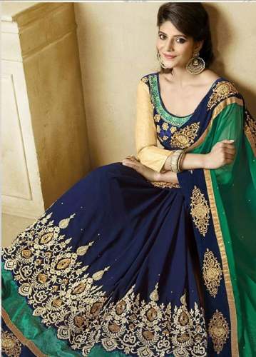 Pure Georgette Embroidered Sarees