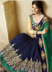 Pure Georgette Embroidered Sarees