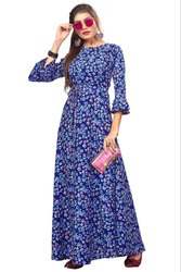 Fancy Crepe  long Kurti