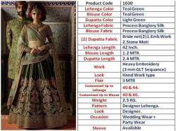 Bridal Green Banglory Silk Lehenga Choli