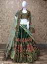 Bridal Green Banglory Silk Lehenga Choli thumb 1