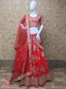 Bridal Red Fantum Silk Lehenga Choli thumb 1
