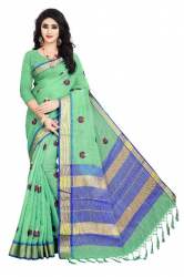 Embroidered Cotton Silk Sarees