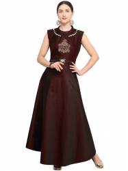 Khatli Work Taffeta Silk Gown