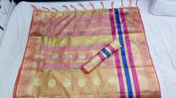 Women Organza Jacquard Cotton Silk Sarees