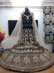 Designer Wedding Wear Velvet Lehenga Choli