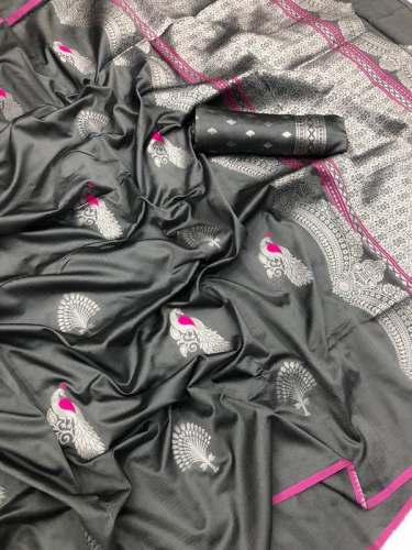 Women Exclusive Designer Lichi Silk Sarees