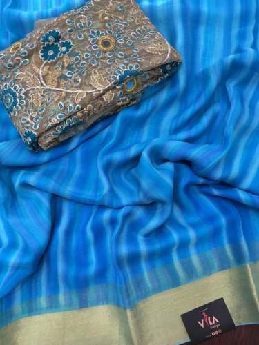 Shaded Pure Chiffon Sarees- 2 by Vika Boutique