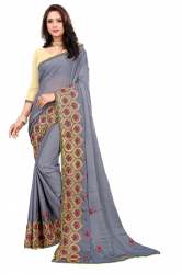 Fancy Border Work Chiffon Saree