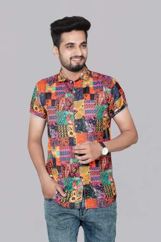 Multi Print Mens Shirts  by royal queen textile