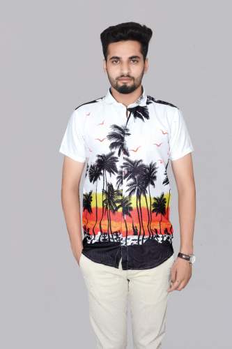 Printed Beach Wear Mens Shirts 