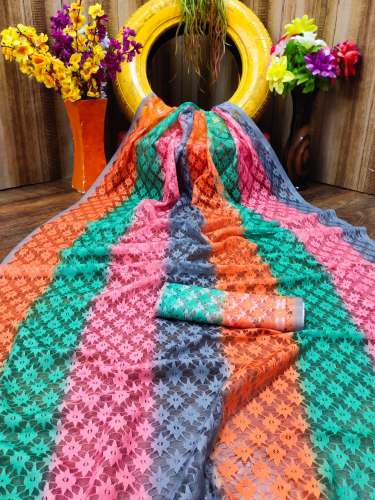 Rainbow Colour Fancy Brocade Sarees